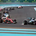 Lewis Hamilton (GBR) Mercedes AMG F1 W06 at the start of the race at Formula One World Championship, Rd19, Abu Dhabi Grand Prix, Race, Yas Marina Circuit, Abu Dhabi, UAE, Sunday 29 November 2015. &copy; Sutton Motorsport Images